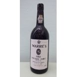 A bottle of Warre's 1983 Vintage Port