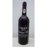 A bottle of Croft 1977 Vintage Port