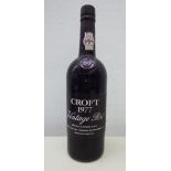 A bottle of Croft 1977 Vintage Port