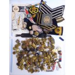 Military and related badges, uniform buttons,