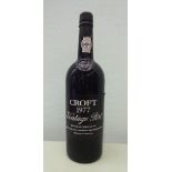 A bottle of Croft 1977 Vintage Port