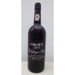 A bottle of Croft 1977 Vintage Port