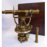 A mid 19thC W&S Jones, Holborn, London lacquered brass theodolite with a 2.