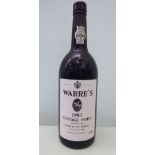 A bottle of Warre's 1983 Vintage Port