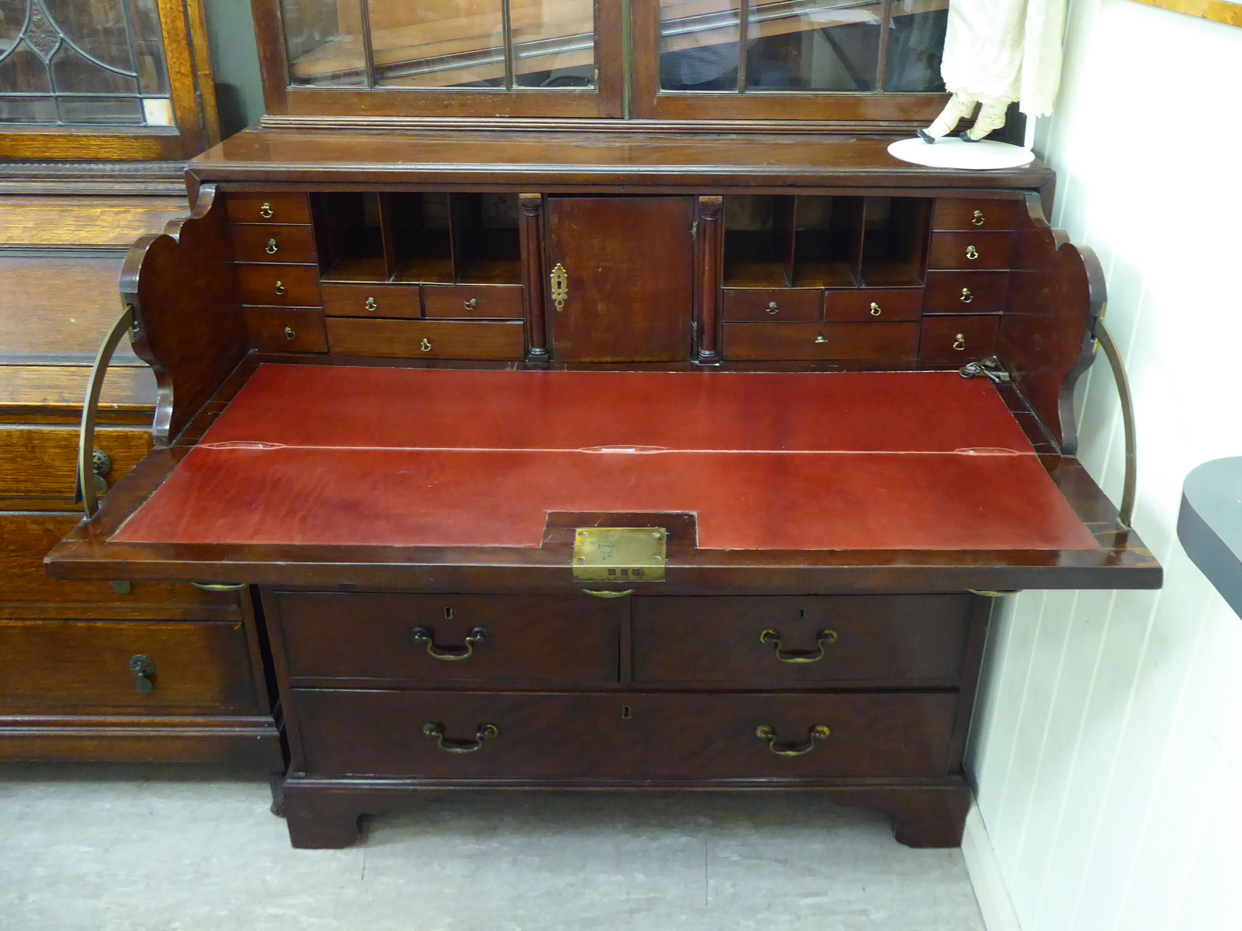 An early 19thC mahogany secretaire bookcase, - Image 2 of 2