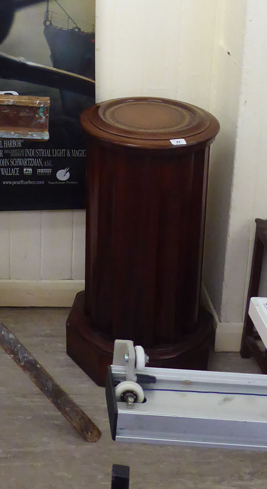 A late Victorian mahogany fluted cylindrical pot cupboard, - Image 2 of 3