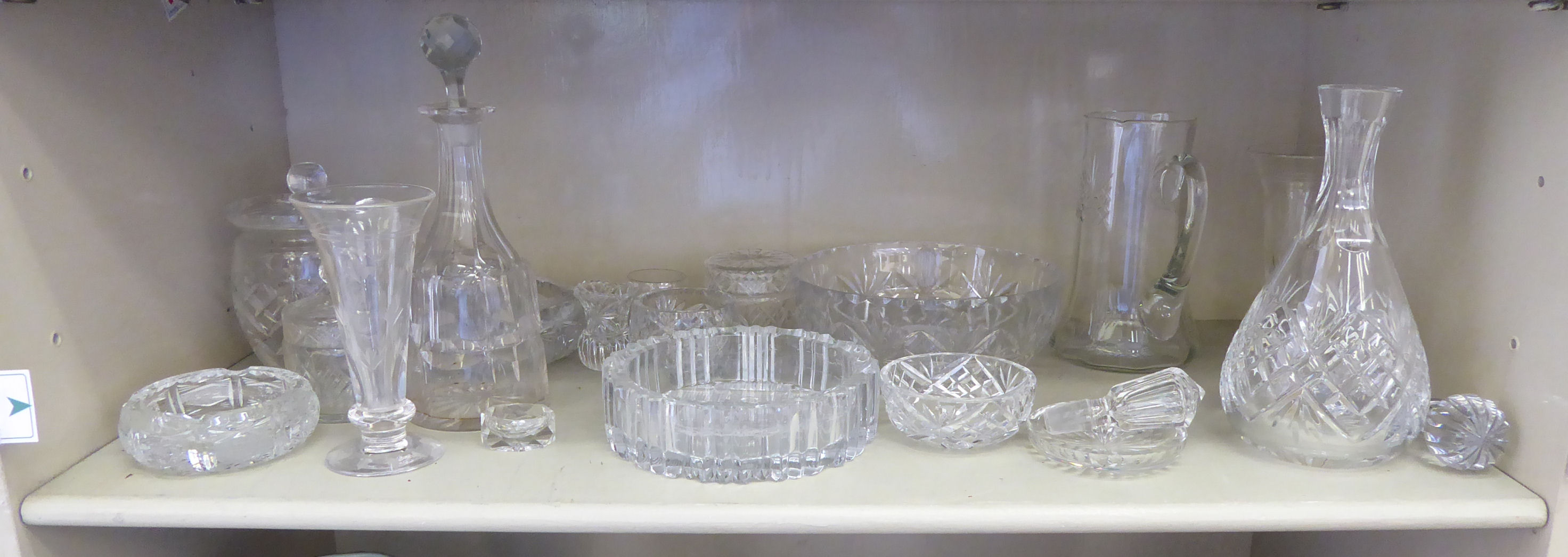 Cut crystal and other decorative glass tableware: to include canisters and bowls OS1