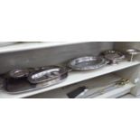 Silver plated and stainless steel tableware: to include an oval serving dish with decoratively