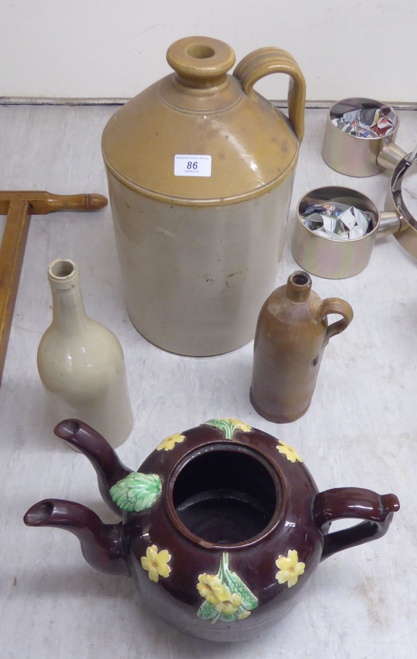A mixed lot: to include a late 19thC stoneware,