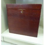 A late 19thC mahogany box with straight sides and a lockable hinged lid 12''h 12''w OS4