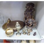 Metalware: to include an Indian cast brass deity,