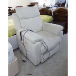 A modern electrically adjustable armchair,