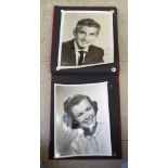 An album of autographed promotional photographs: to include Rock Hudson, Lawrence Olivier,