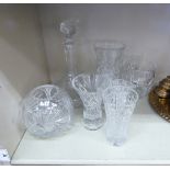 Glassware: to include a ships decanter and stopper with slice-cut decoration 13''h OS4