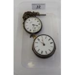 Two silver cased pocket watches: to include a Victorian G Marshall pair cased watch with an