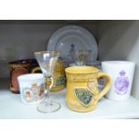 Commemorative ceramics and glassware: to include a china Queen Victoria Diamond Jubilee tankard;