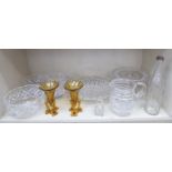 Domestic glassware: to include a cut crystal water jug;