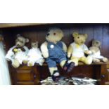 'Vintage' Teddy bears: to include a 1930s beige mohair example with mobile limbs 13''h RSM