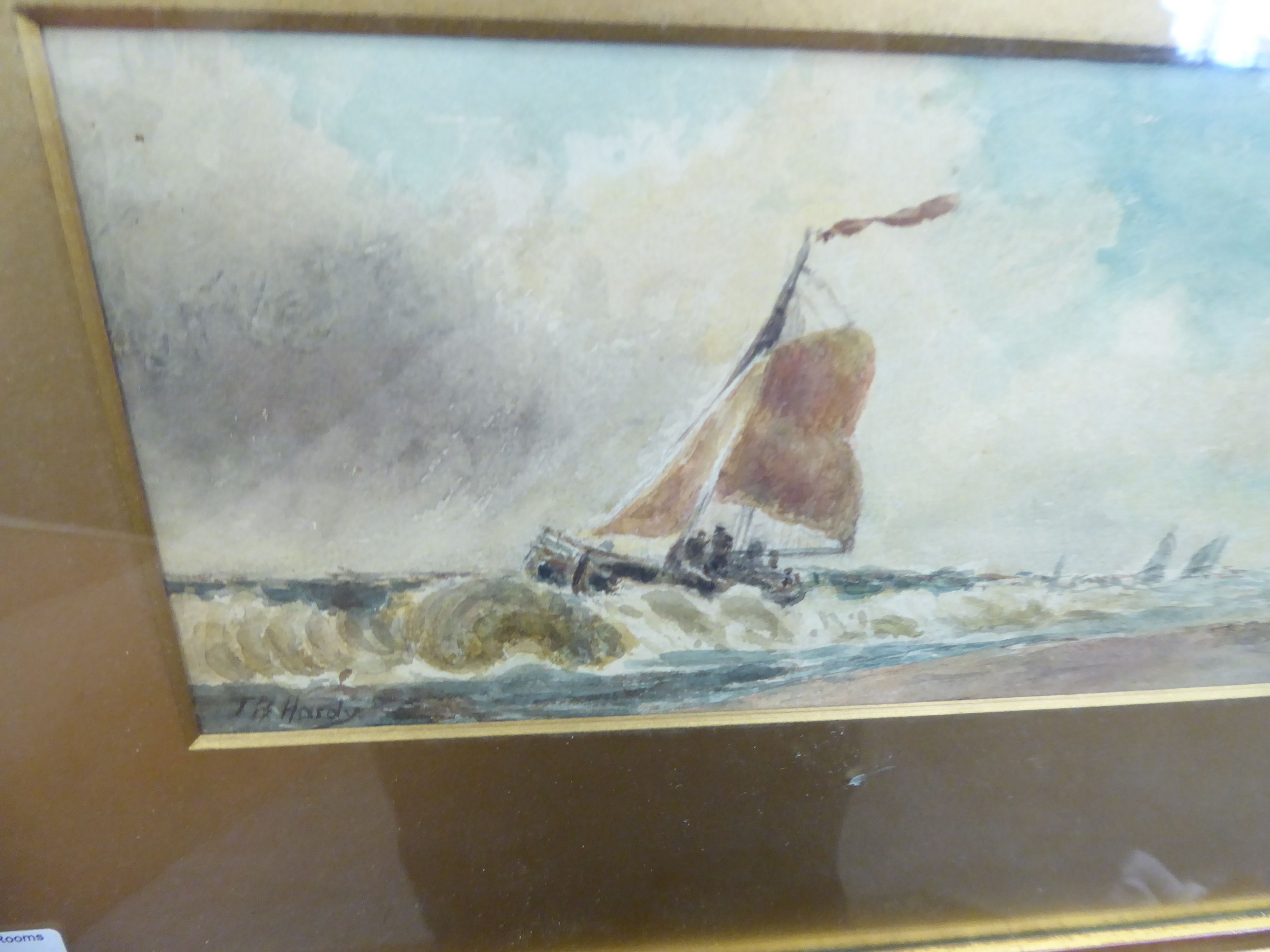 In the manner of TB Hardy - a seascape with sailing vessels, - Image 2 of 3