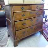 A 19thC country made oak and elm dressing chest,