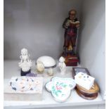 A mixed lot: to include a painted plaster figure,