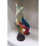 A Murano multi-coloured glass angel fish ornament 15''h OS3