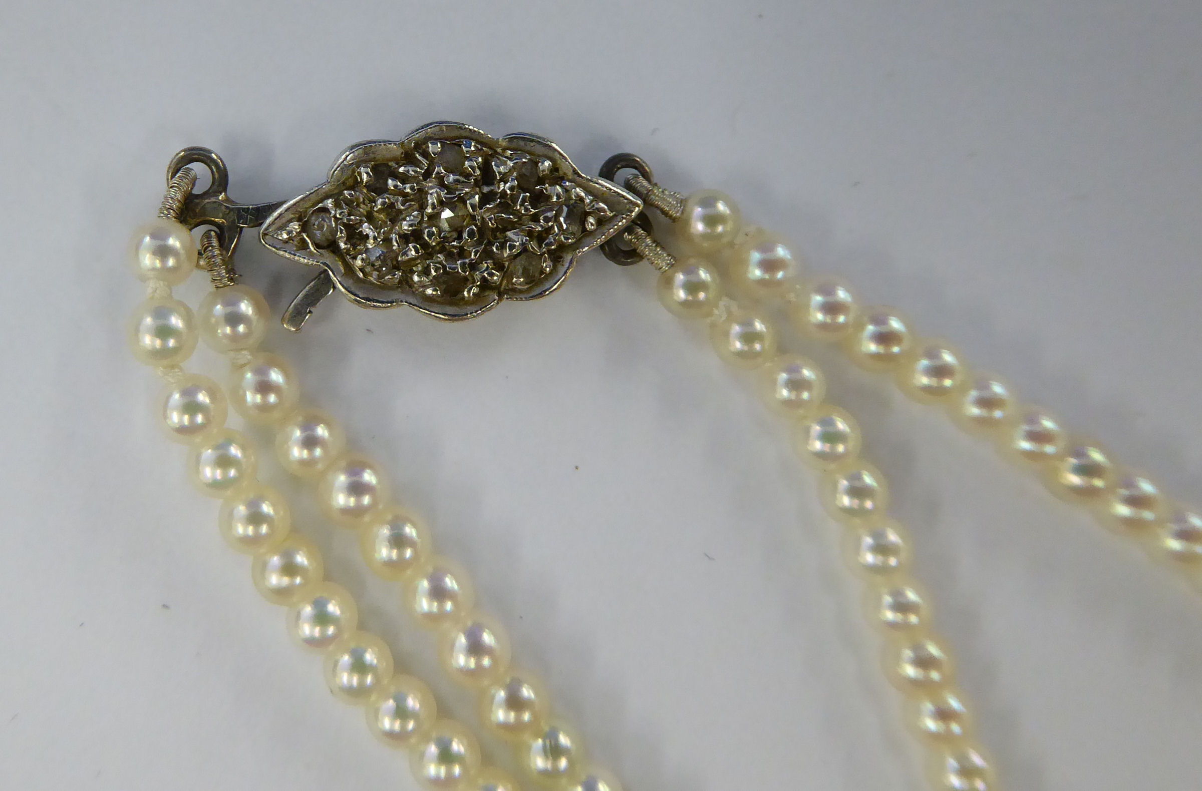 An early 20thC double row pearl necklace 11 - Image 2 of 2