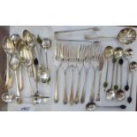 Silver flatware: to include cake forks; coffee spoons;