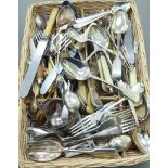 Silver plated and other fiddle pattern and other flatware and cutlery OS2