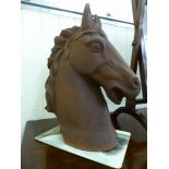 A modern cast iron horse's head 18''h CA