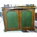 A 20thC early Victorian style mahogany serpentine front side cabinet,