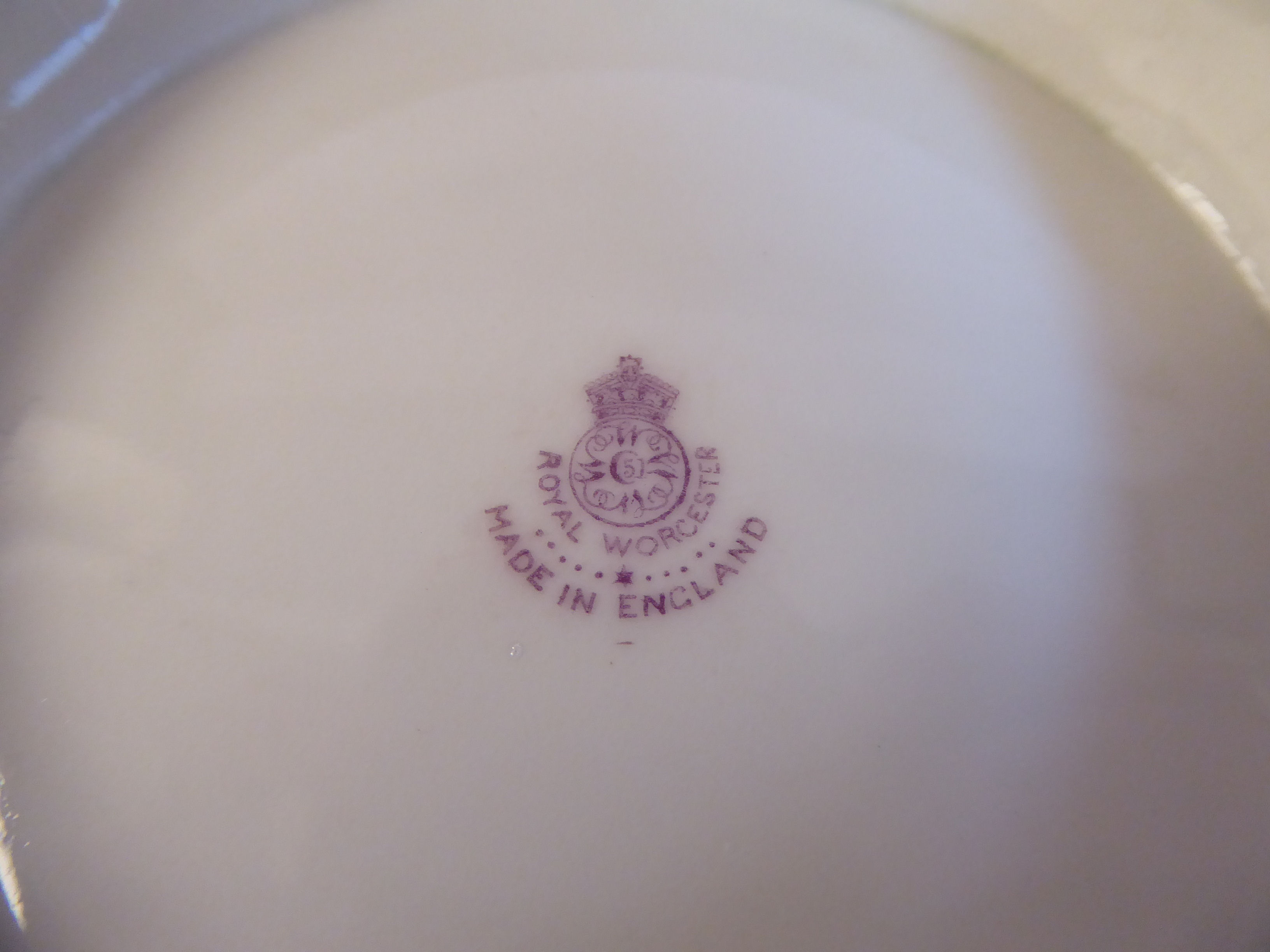 A Royal Worcester china footed bowl, decorated with soft fruit, - Image 7 of 7