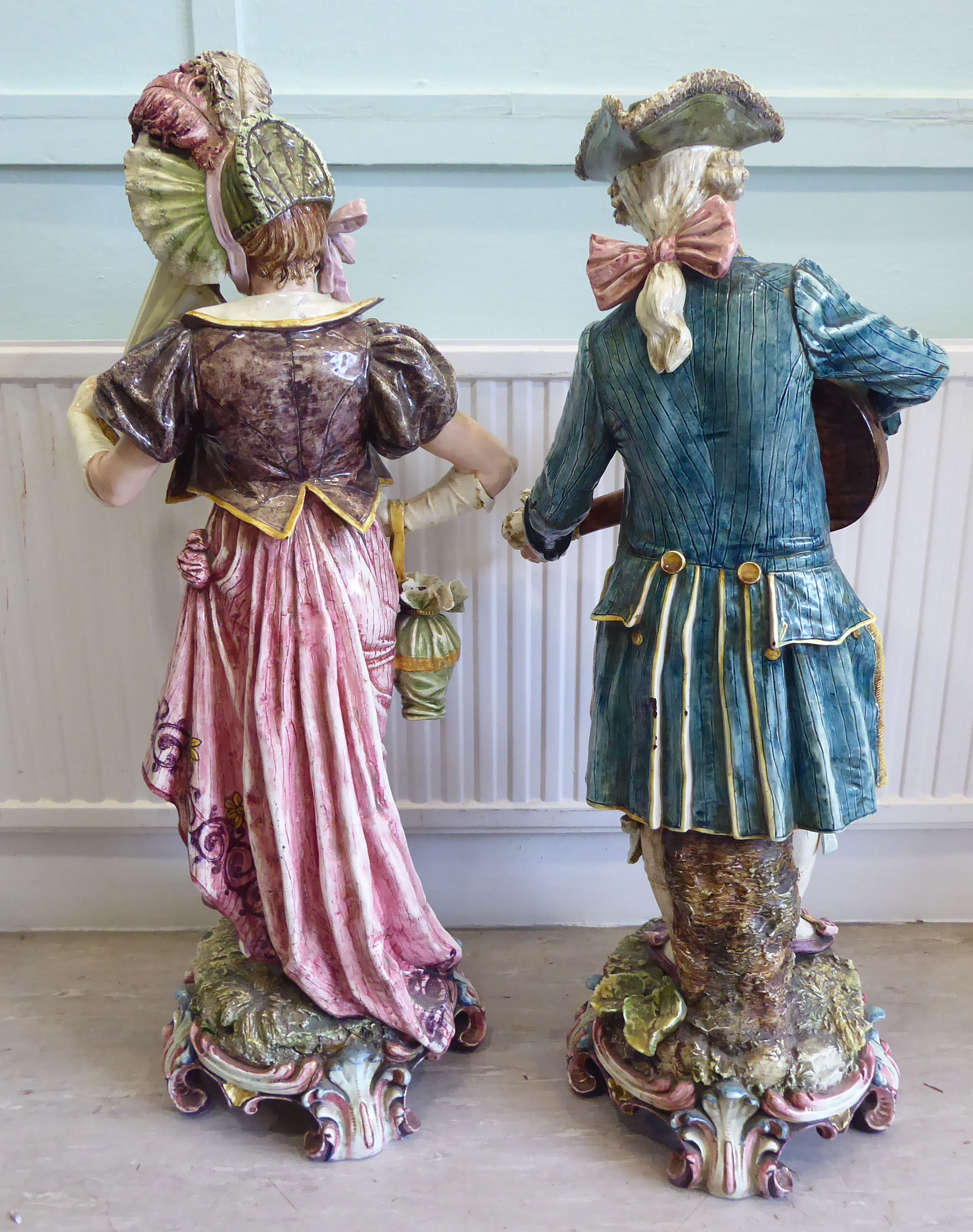 A pair of late 19thC Austrian porcelain standing figures, - Image 10 of 14