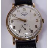 A Rotary 9ct gold slim, round cased wristwatch,