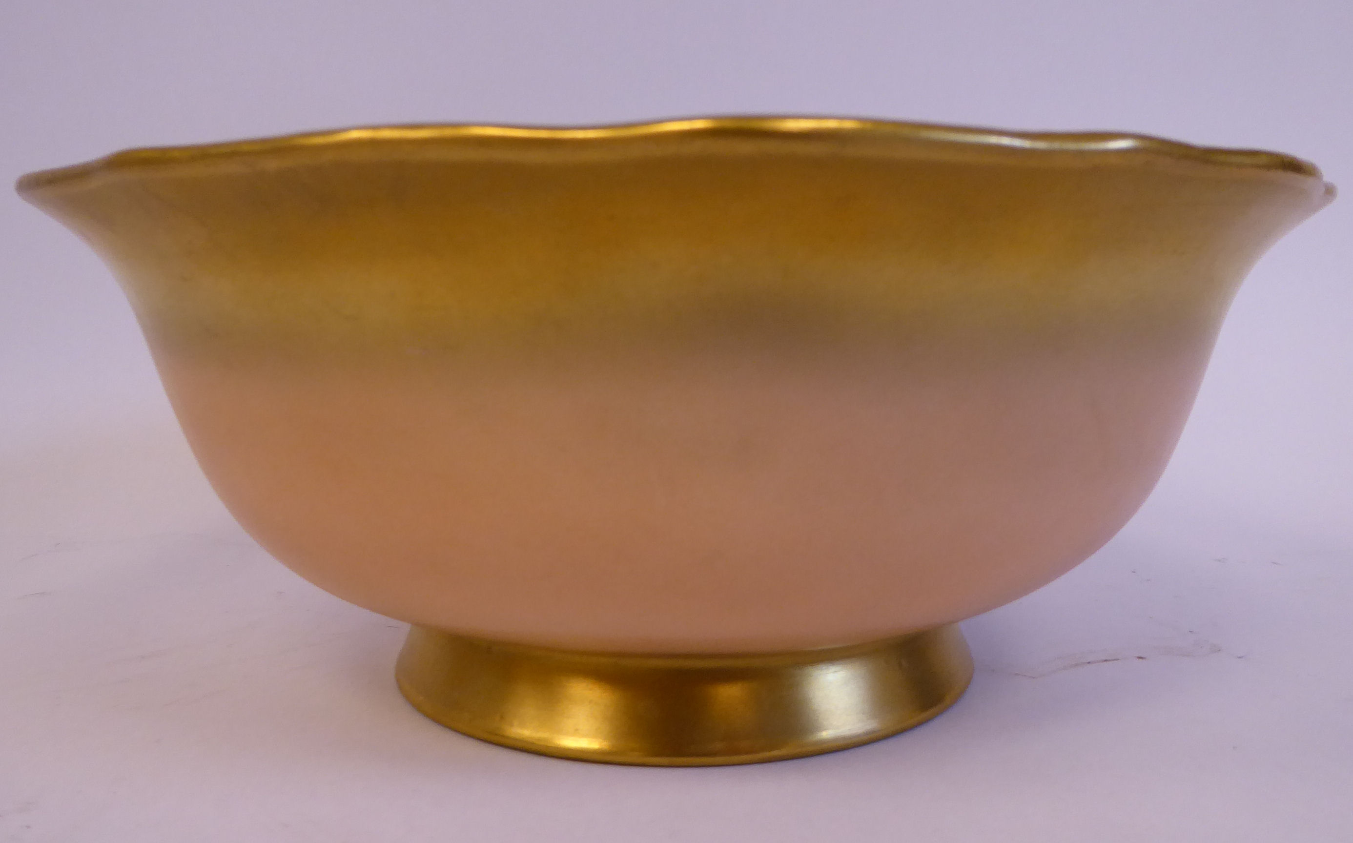 A Royal Worcester china footed bowl, decorated with soft fruit, - Image 3 of 7
