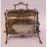 An Edwardian silver plated, two-part biscuit box,