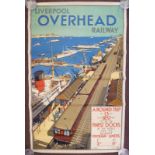 A printed paper poster, commissioned by Liverpool Overhead Railway,