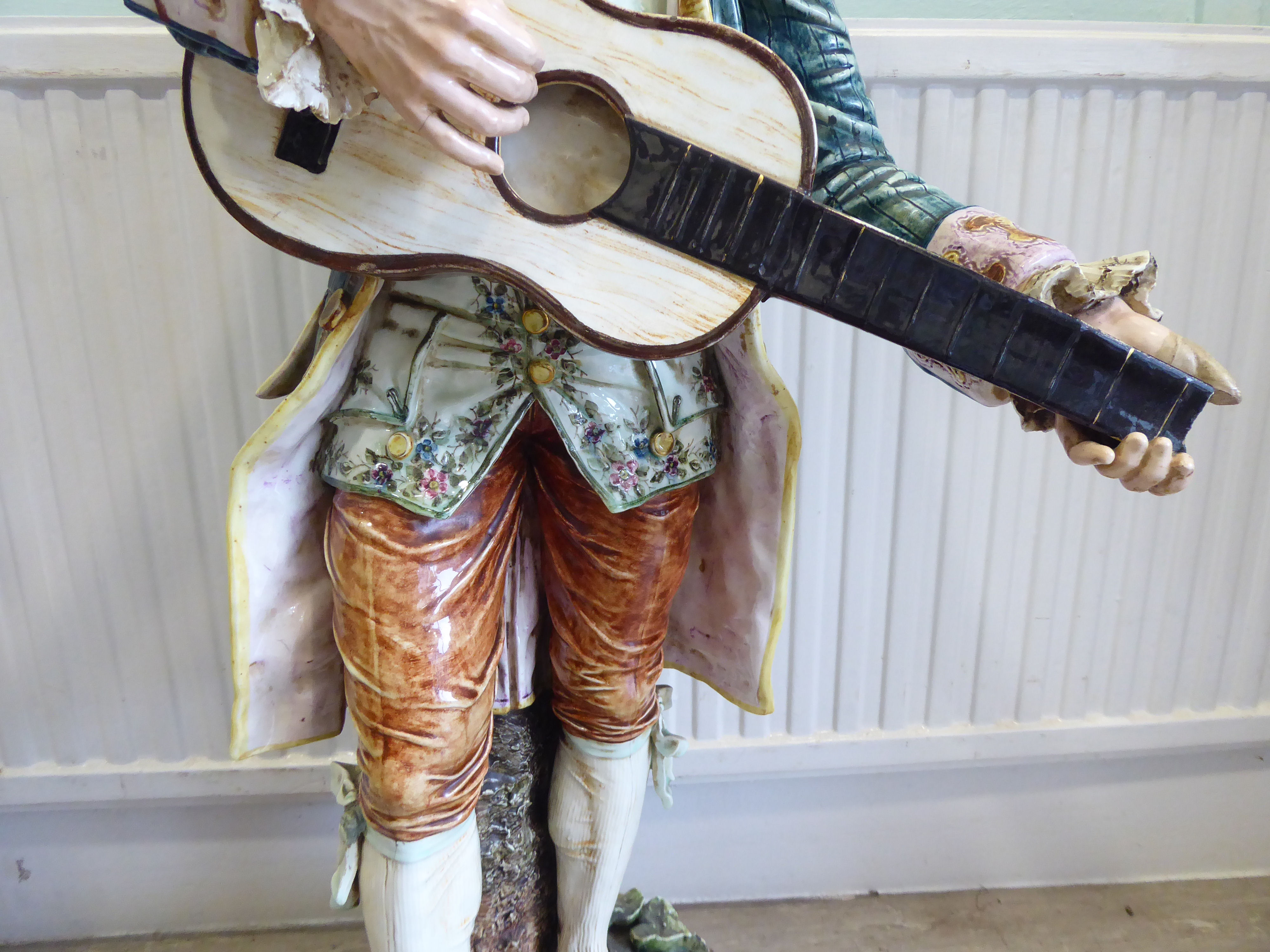 A pair of late 19thC Austrian porcelain standing figures, - Image 4 of 14