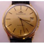 A 1970s Jaeger-le Coultre 9ct gold cased wristwatch, the automatic movement with sweeping seconds,