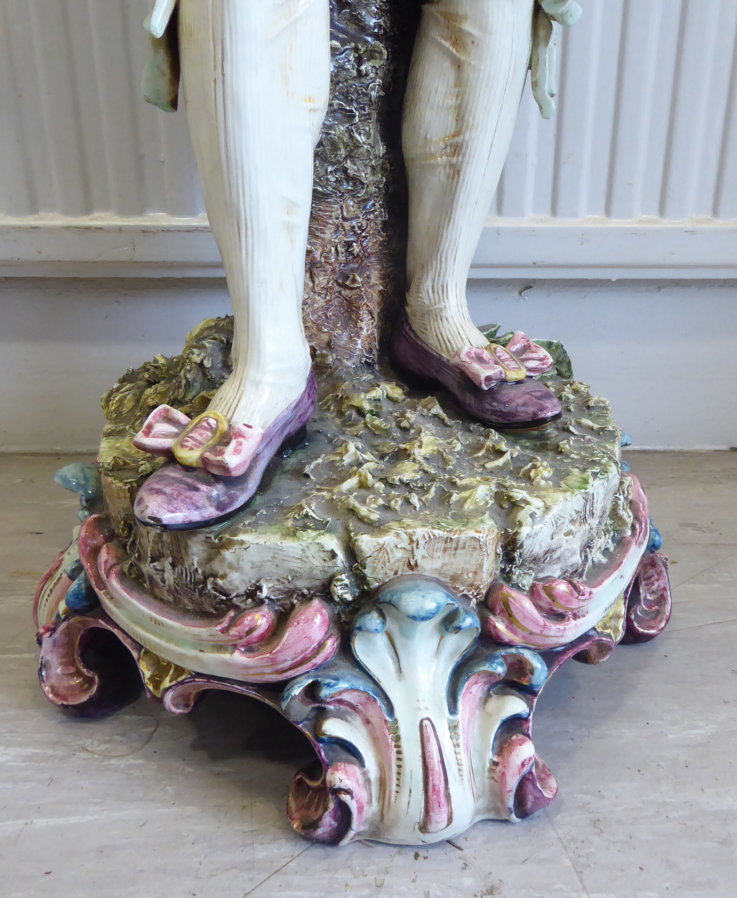 A pair of late 19thC Austrian porcelain standing figures, - Image 5 of 14