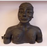 A 'life-size' black painted moulded plaster figure,