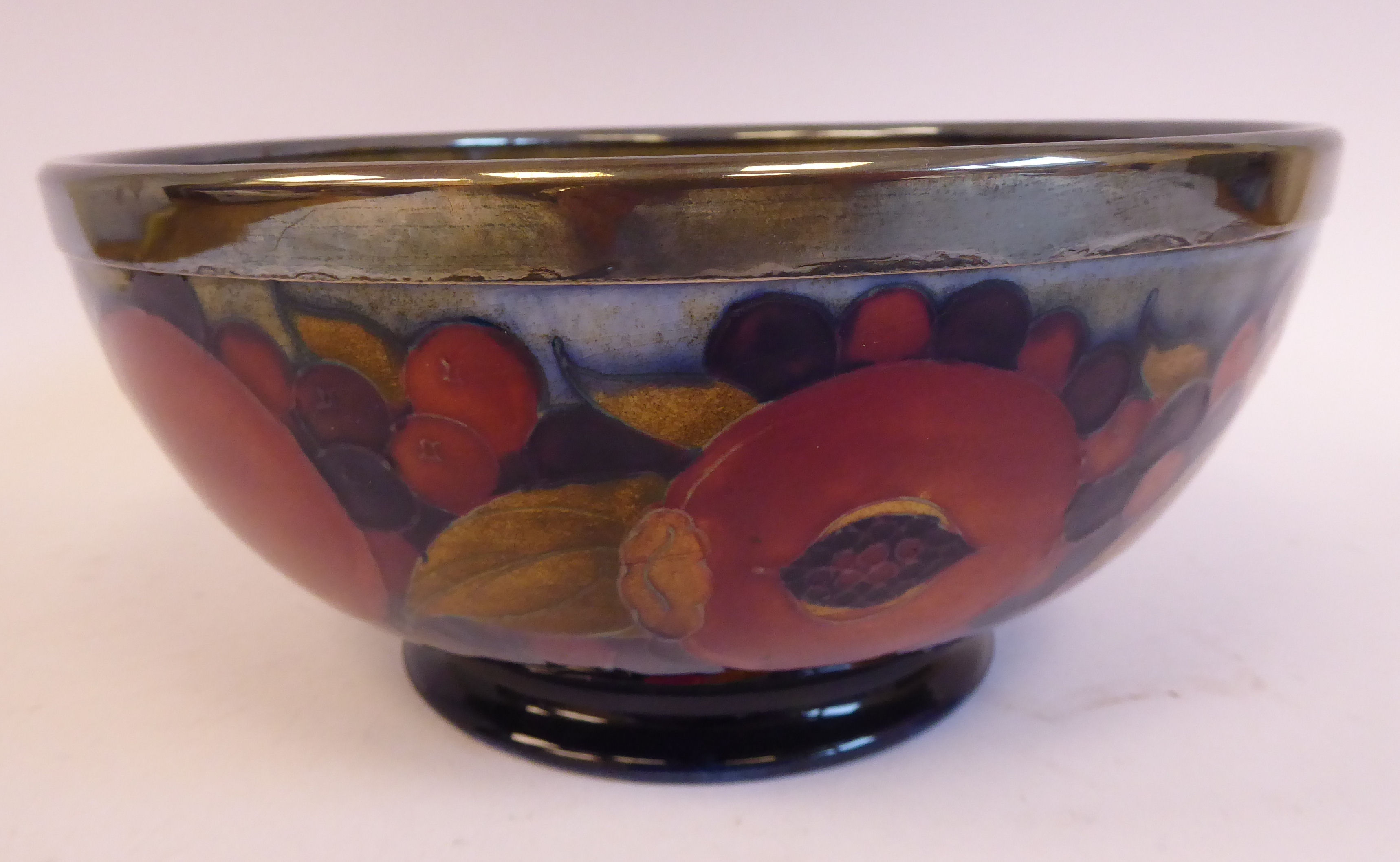 A Moorcroft pottery footed fruit bowl, decorated in a version of the Pomegranate design, - Image 3 of 7