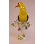 A 20thC Meissen porcelain model 'Golden Oriole' with yellow and black plumage,