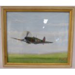 CM McAllen - 'Job Done' MK1 Spitfire gouache bears a signature and inscribed information verso 9.