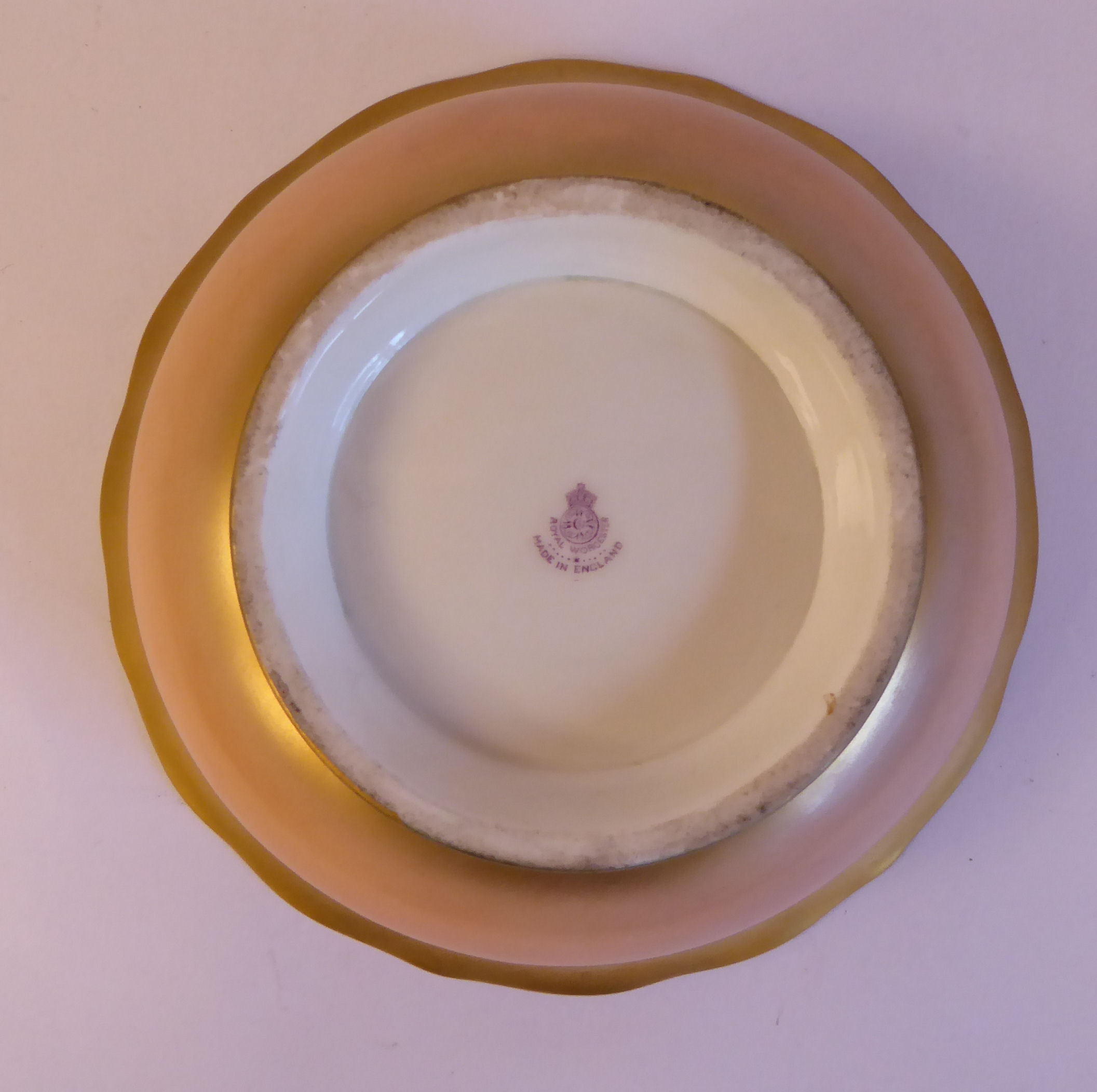A Royal Worcester china footed bowl, decorated with soft fruit, - Image 6 of 7