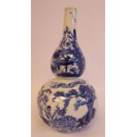 A late 19thC Chinese porcelain double gourd shaped vase,