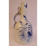 A late 19thC Chinese porcelain mallet shaped bottle vase, having a long, narrow,
