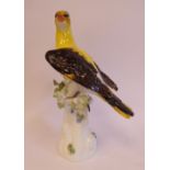 A 20thC Meissen porcelain model 'Golden Oriole' with yellow and black plumage,