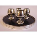 A set of four Gorham Sterling silver pedestal balloon design tot cups,