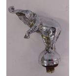 A 1920s Ruffony French silver plated steel mascot,